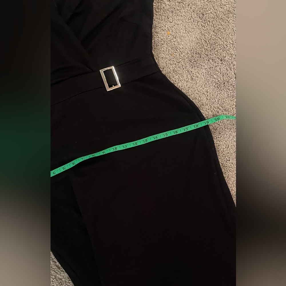 Elegant Black Sleeveless Dress with silver waist buckle size XL - Picture 13 of 14
